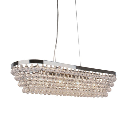 Susanna 4 Light Polished Chrome & Jewel Bead Linear Ceiling Pendant