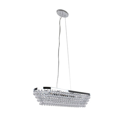 Susanna 4 Light Polished Chrome & Jewel Bead Linear Ceiling Pendant
