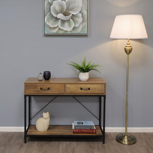 Giona Antique Brass & White Floor Lamp