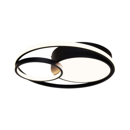 Adara Matt Black LED Flush Ceiling Light