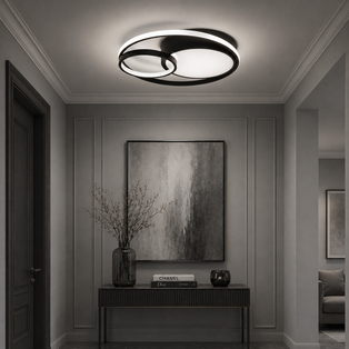 Adara Matt Black LED Flush Ceiling Light