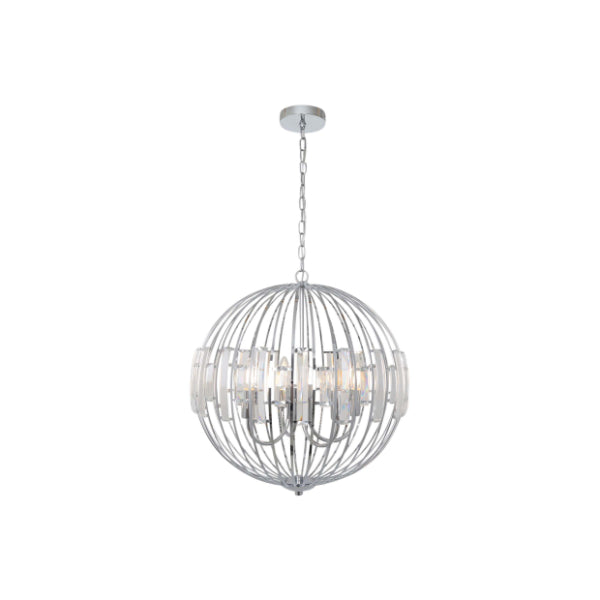 Noemi Polished Chrome & Crystal Ceiling Pendant