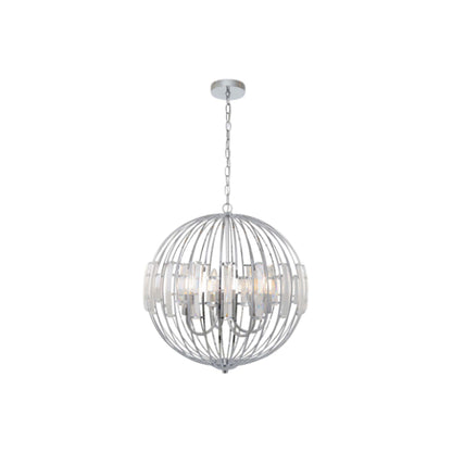 Noemi Polished Chrome & Crystal Ceiling Pendant