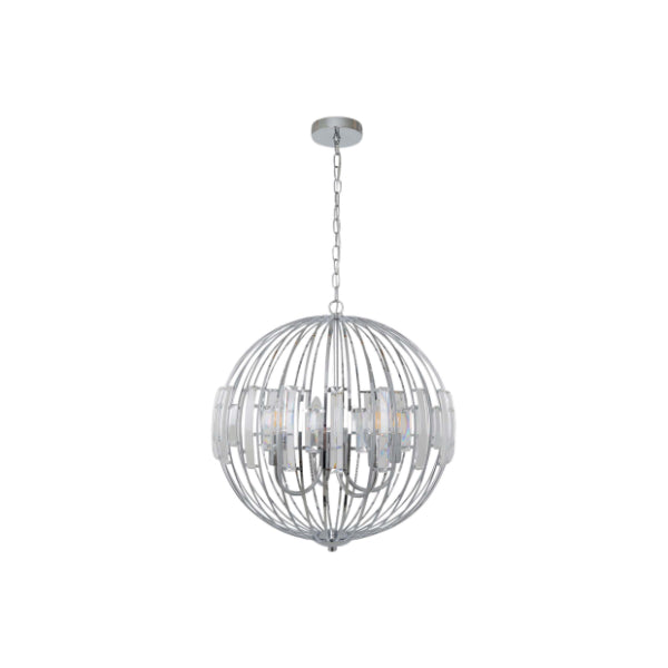 Noemi Polished Chrome & Crystal Ceiling Pendant
