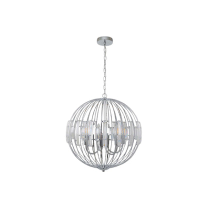 Noemi Polished Chrome & Crystal Ceiling Pendant