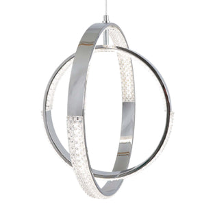 Yaiza Polished Chrome & Crystal LED Ceiling Pendant