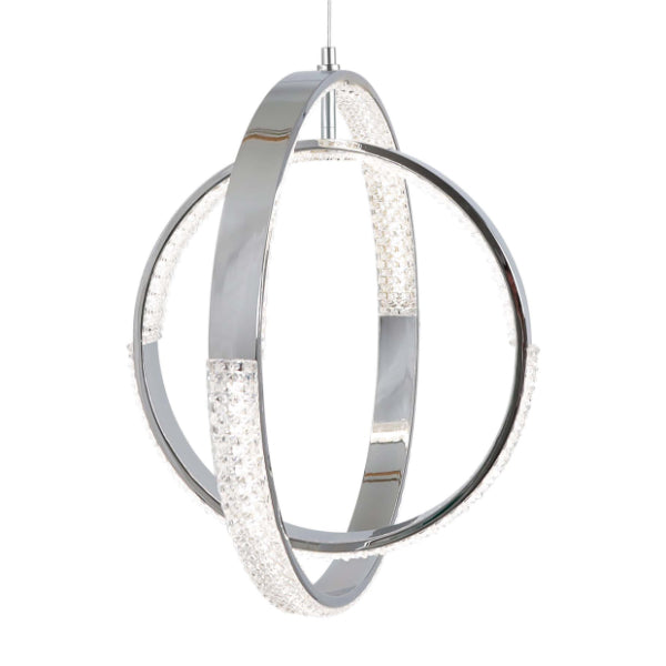 Yaiza LED Polished Chrome & Crystal Ceiling Pendant