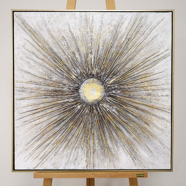 Moonrays Gold Cavas With Gold Frame 80x80cm