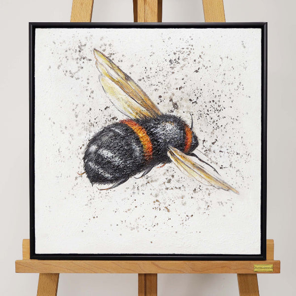 Bee Canvas With Black Frame 50x50cm