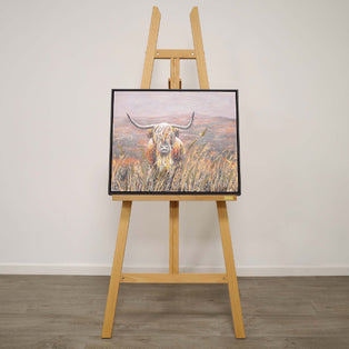 Highland Cow Canvas With Black Frame 50x60cm