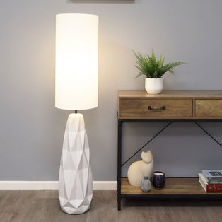 Skova White Ceramic Floor Lamp