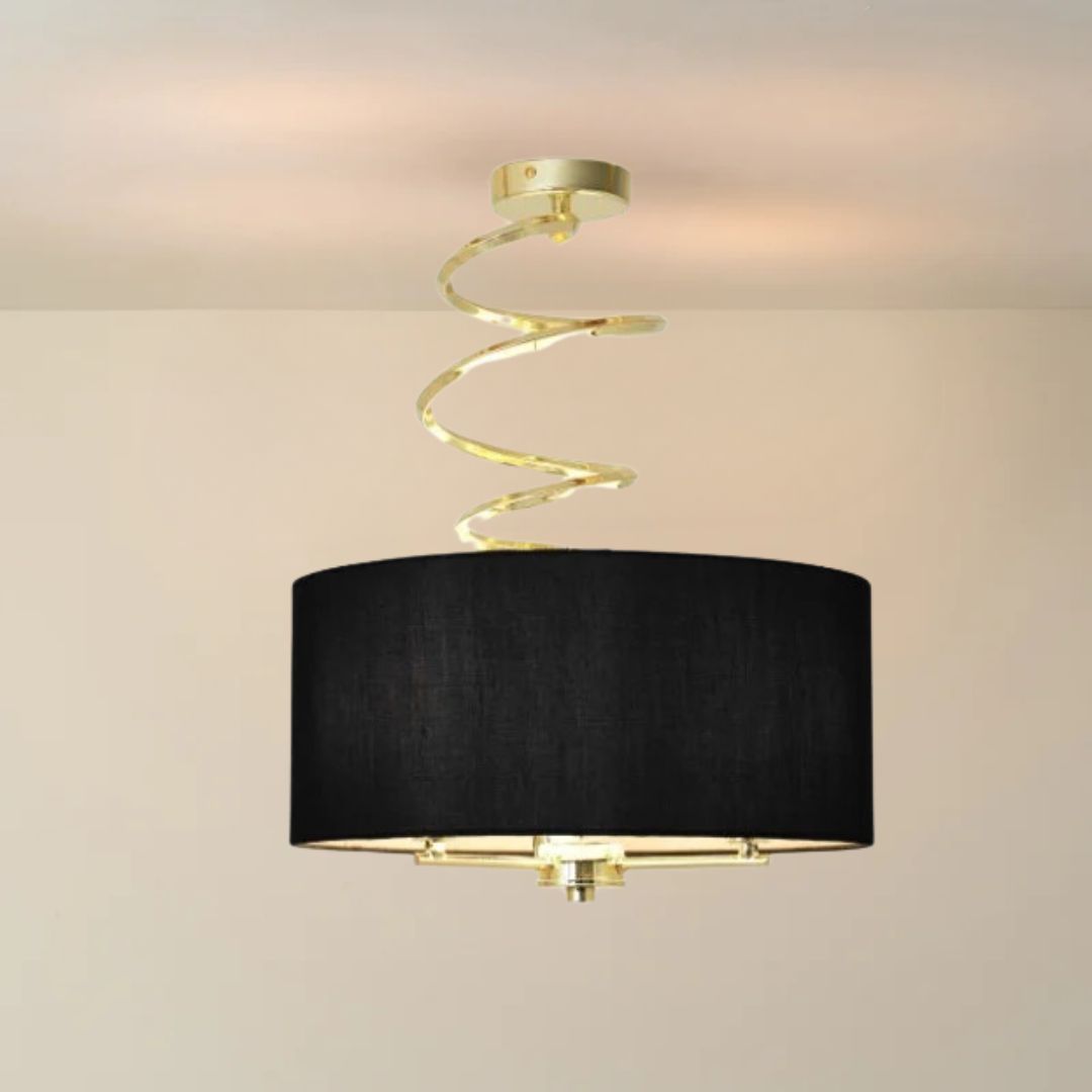 Kasi Polished Brass Semi Flush Ceiling Light