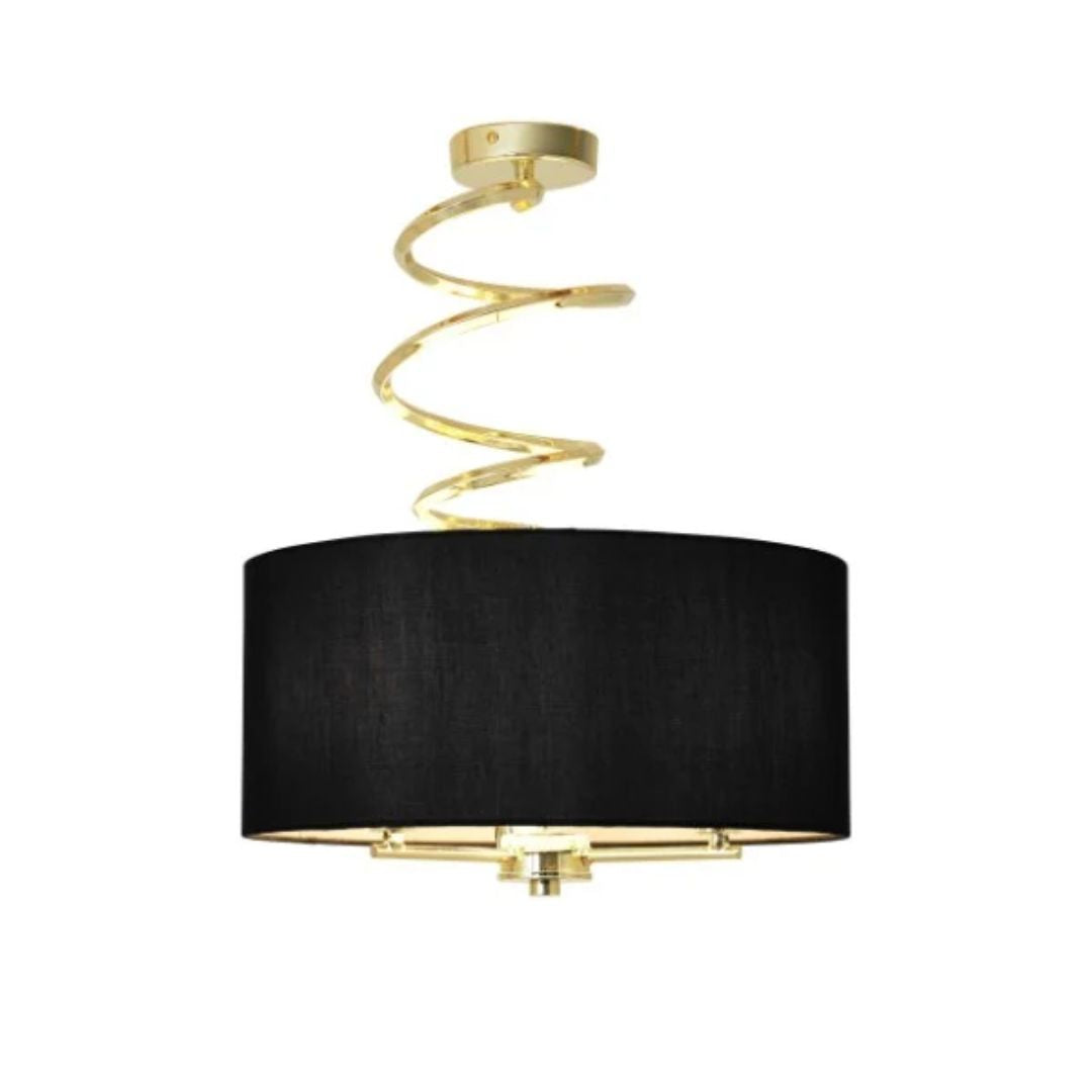 Kasi Polished Brass Semi Flush Ceiling Light