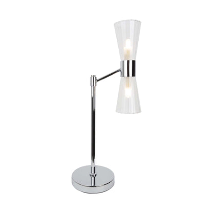 Herrera 2 Light Polished Chrome and Glass Table Lamp