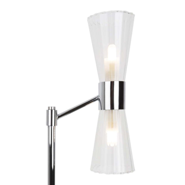 Herrera 2 Light Polished Chrome and Glass Table Lamp