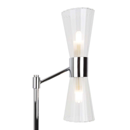 Herrera 2 Light Polished Chrome and Glass Table Lamp