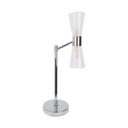 Herrera 2 Light Polished Chrome and Glass Table Lamp