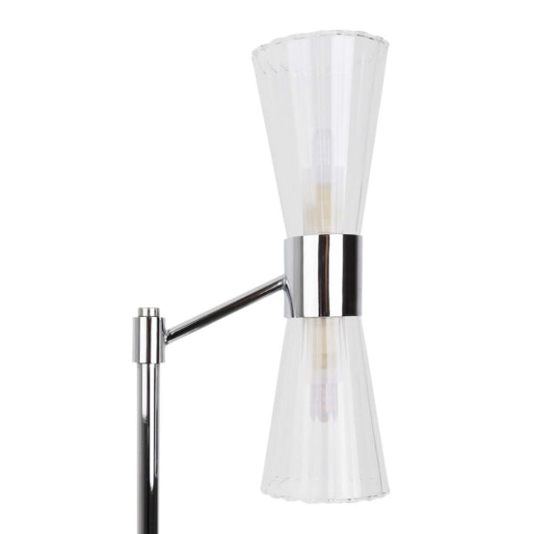Herrera 2 Light Polished Chrome and Glass Table Lamp