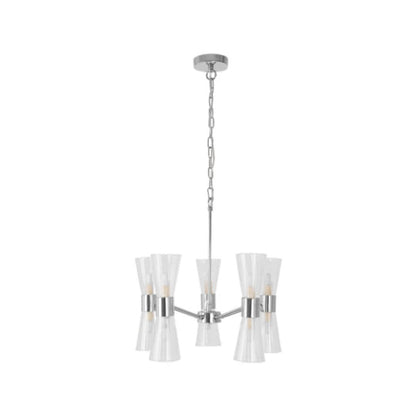 HERRERA 10 LIGHT POLISHED CHROME PENDANT CEILING LIGHT