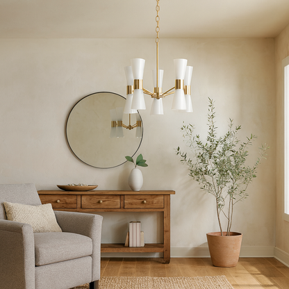 HERRERA 10 LIGHT GOLD PENDANT CEILING LIGHT