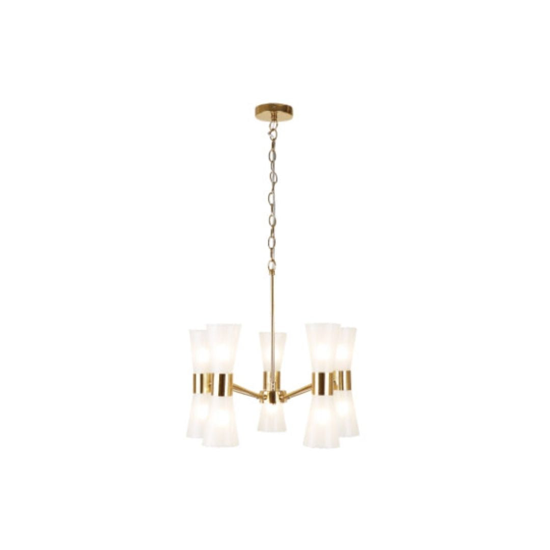 HERRERA 10 LIGHT GOLD PENDANT CEILING LIGHT