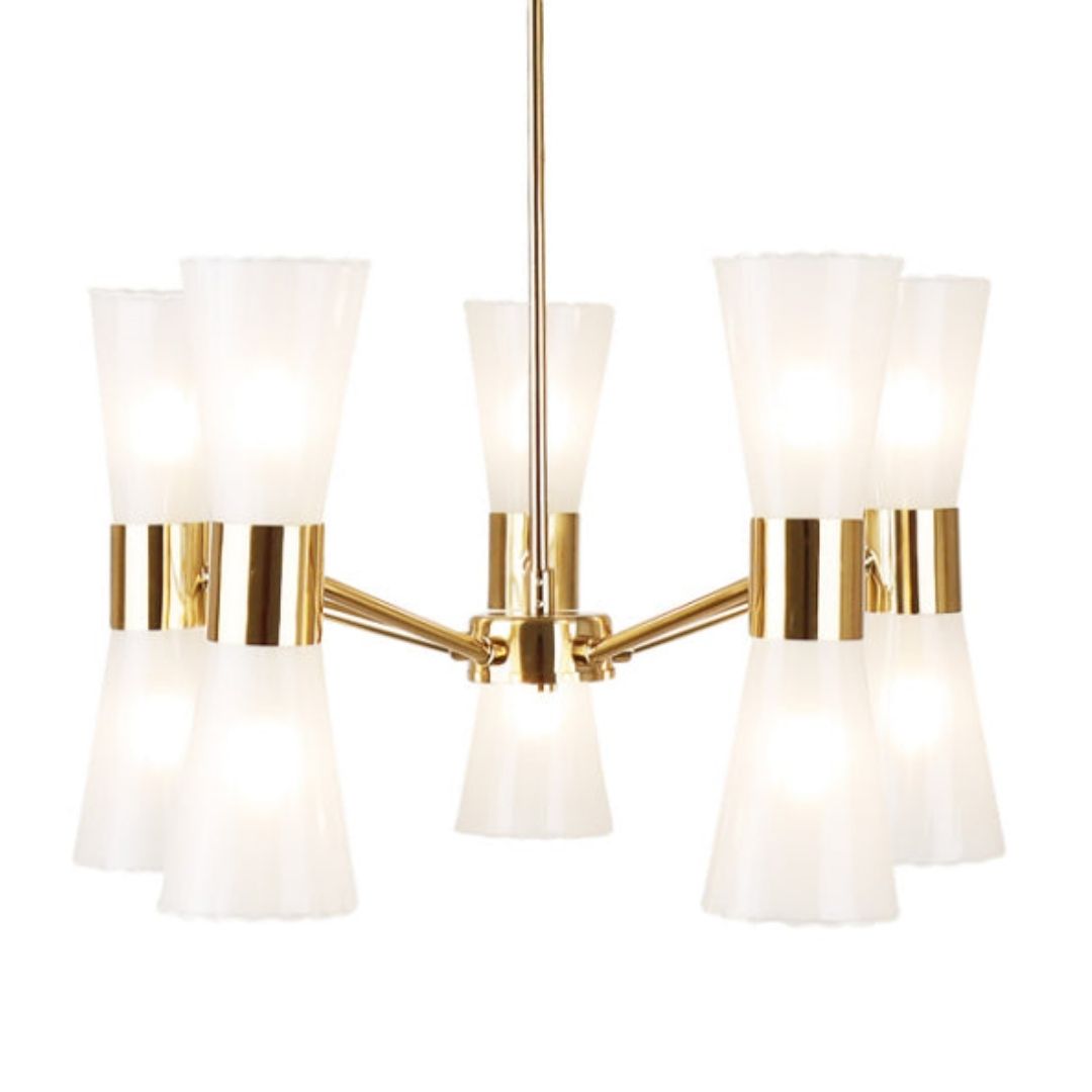 HERRERA 10 LIGHT GOLD PENDANT CEILING LIGHT