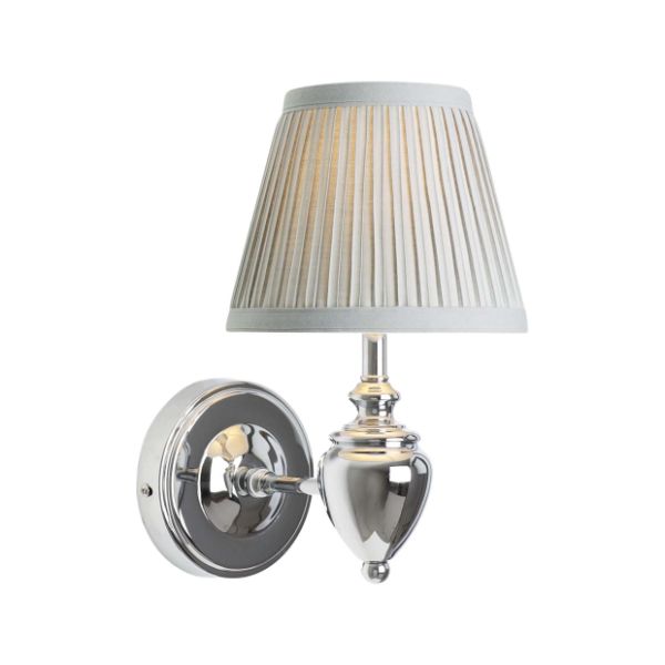 Giona Polished Chrome & Grey Wall Light