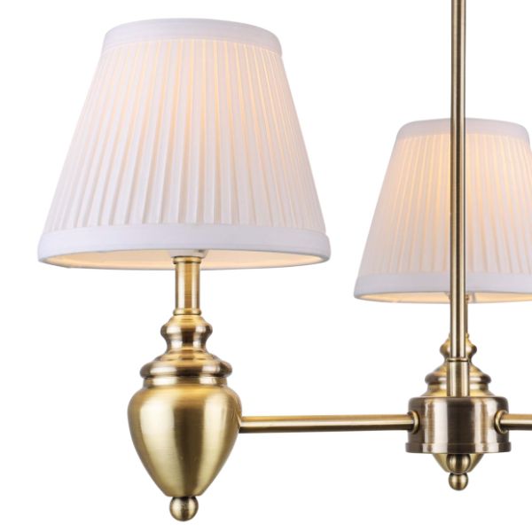 Giona Antique Brass & White Semi Flush 3 Light