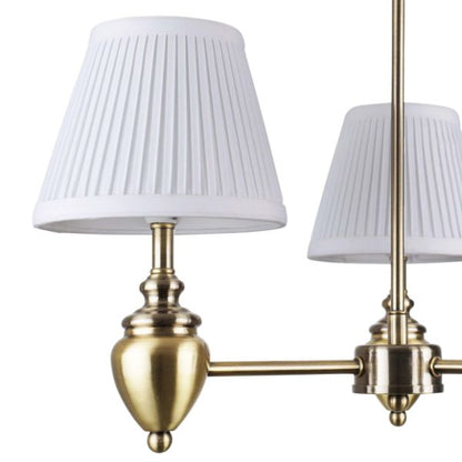 Giona Antique Brass & White Semi Flush 3 Light