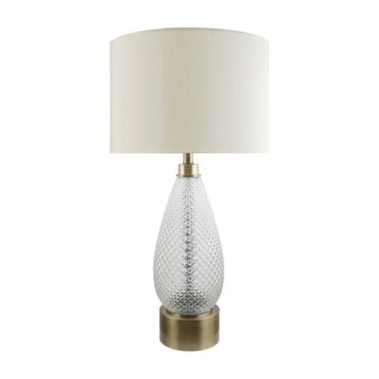 Virginia Antique Brass & Textured Glass Table Lamp