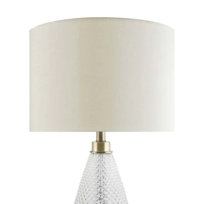 VIRGINIA 1 LIGHT ANTIQUE BRASS AND TEXTURED GLASS TABLE LAMP