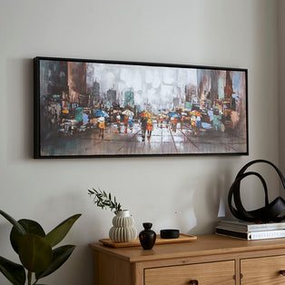 Downtown Hand-Painted Canvas