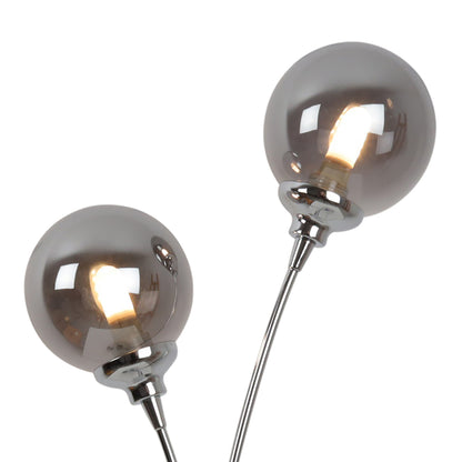 Bungo 2 Light Polished Chrome & Smoked Glass Table Lamp