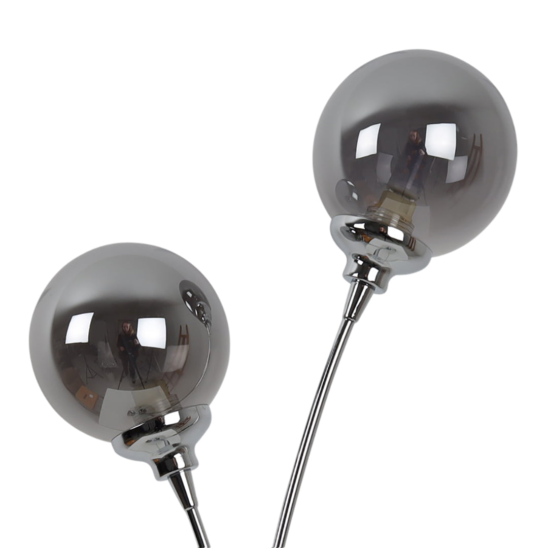 Bungo 2 Light Polished Chrome & Smoked Glass Table Lamp