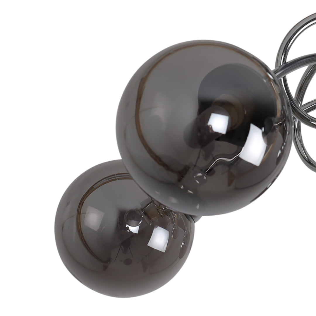 Bungo 5 Light Polished Chrome & Smoked Glass Semi Flush Ceiling Light