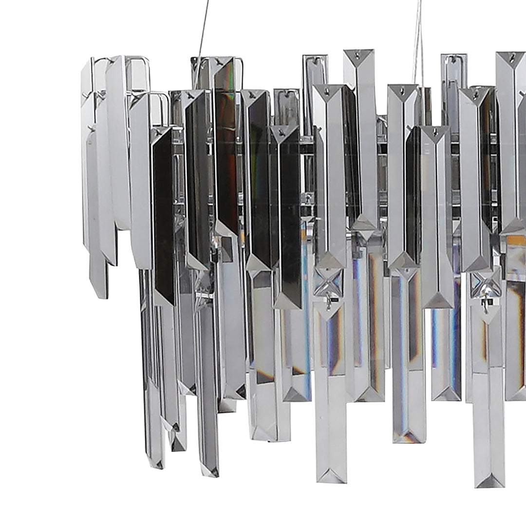Onega 3-Light Chrome Smoked Glass Pendant Ceiling Light
