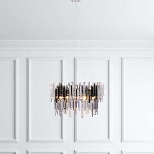 Onega 3 Light Chrome & Smoked Glass Pendant Ceiling Light