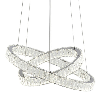 Ausilia Polished Chrome and Crystal LED Pendant Ceiling Light