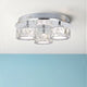 Dilan 3 Light Polished Chrome & Crystal LED Flush Ceiling Light