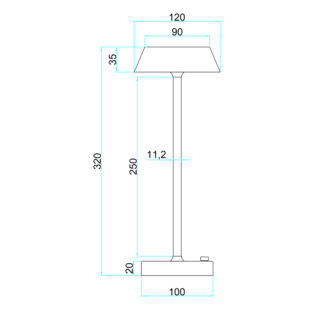 Energize White LED Rechargeable Desk Table Lamp with Touch Sensor