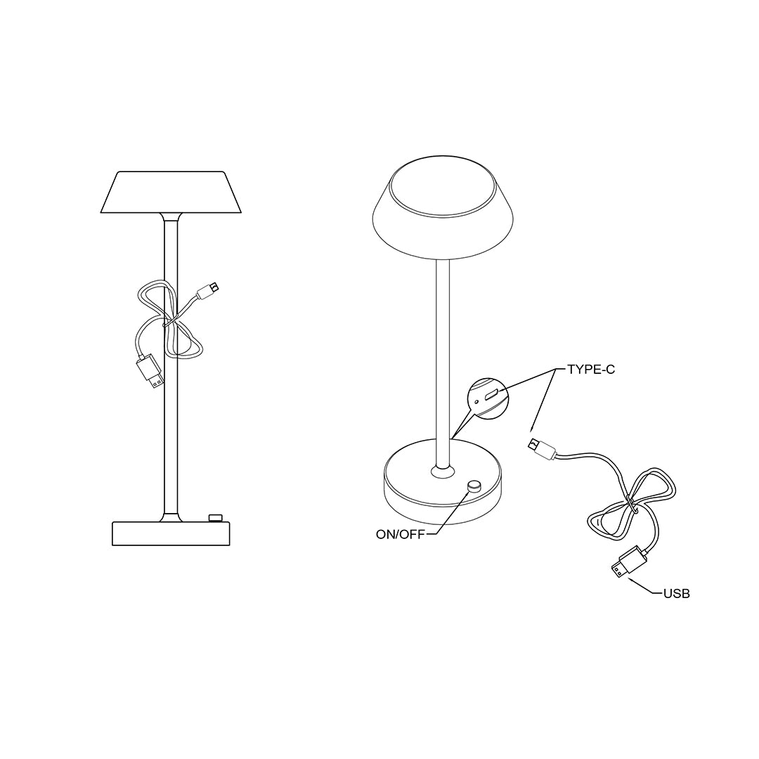 Energize White LED Rechargeable Desk Table Lamp with Touch Sensor