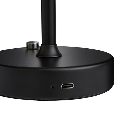 Energize Black LED Rechargeable Desk Table Lamp with Touch Sensor