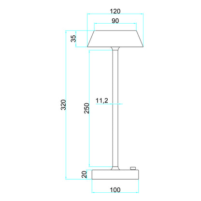 Energize Black LED Rechargeable Desk Table Lamp with Touch Sensor