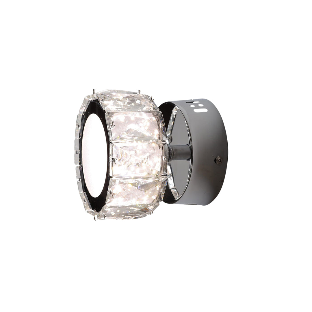 Dilan LED Polish Chrome Crystal Wall Light