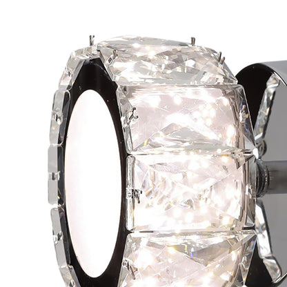 Dilan LED Polish Chrome Crystal Wall Light