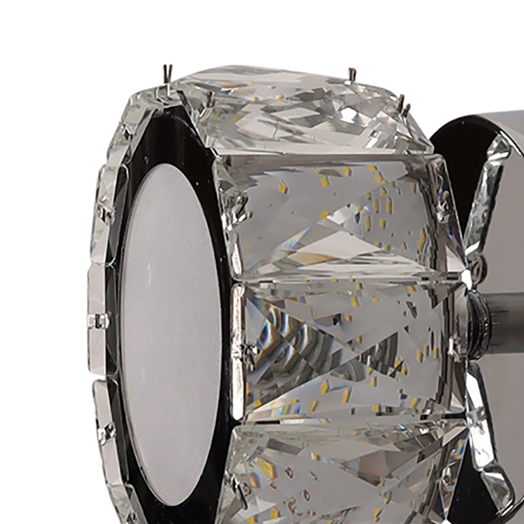 Dilan LED Polish Chrome Crystal Wall Light