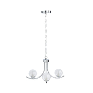 Jimena 3 Light Polished Chrome Pendant Ceiling Light