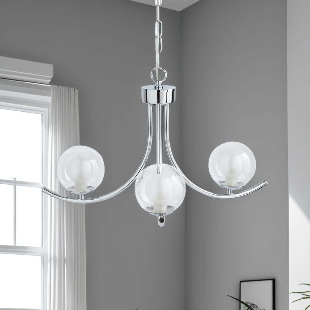 Jimena 3-Light Polished Chrome Easyfit Pendant Shade