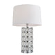 Indus Jewelled Cylinder Off White Table Lamp