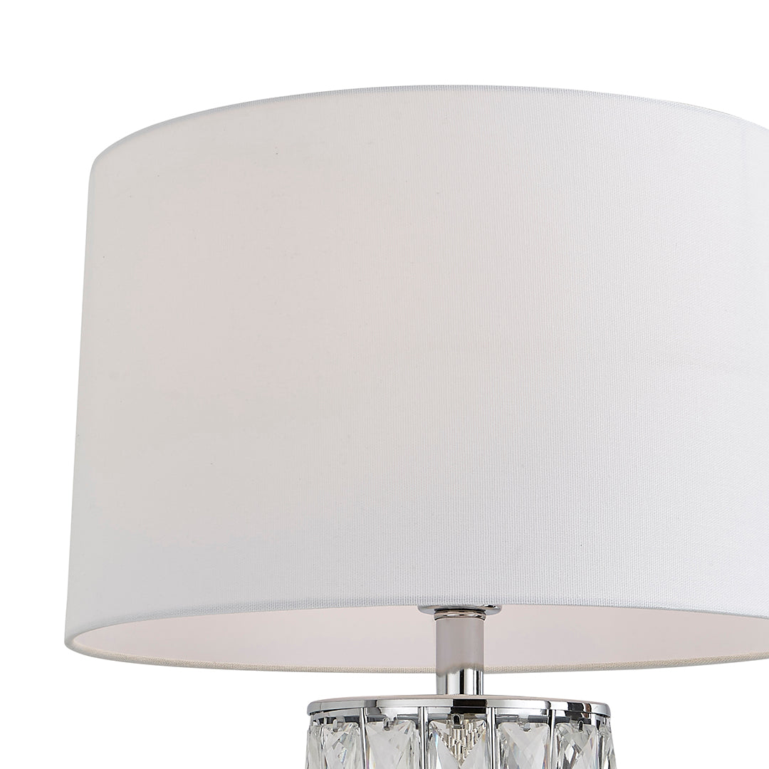 Indus Jewelled Cylinder Off White Table Lamp
